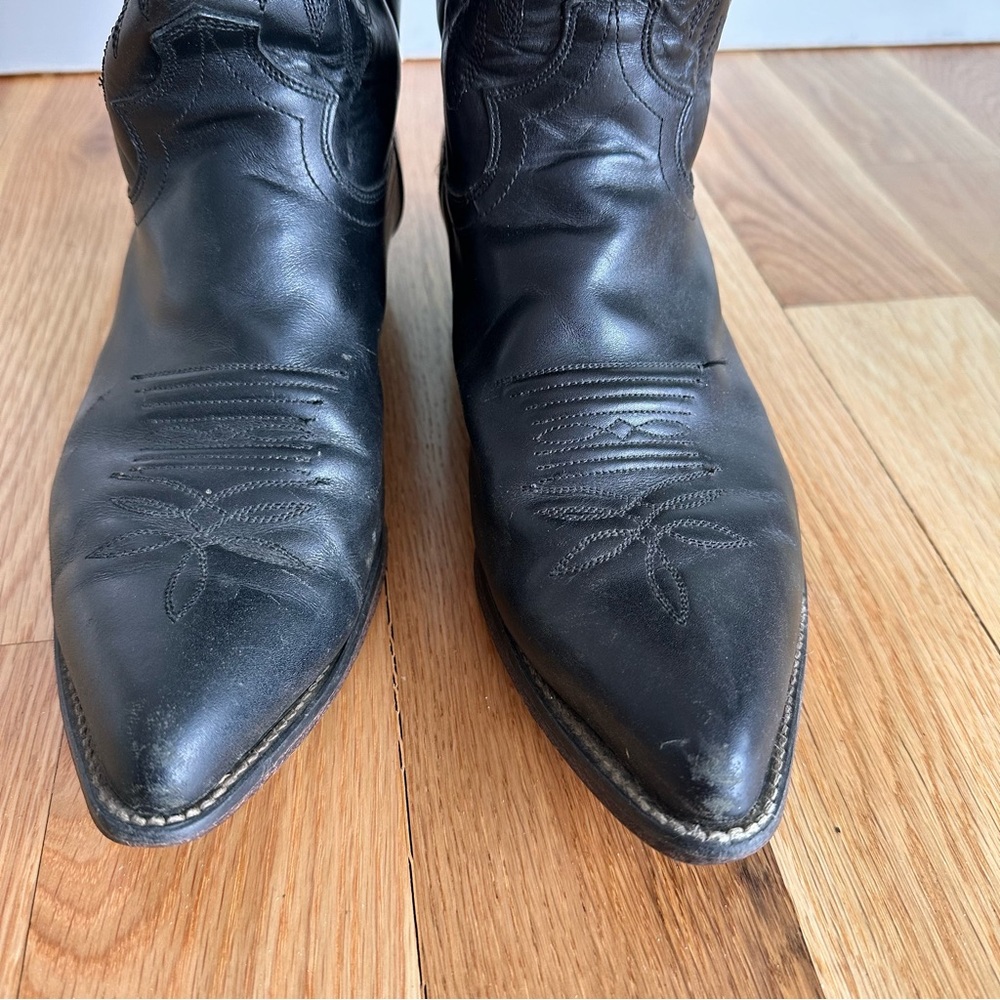 Justin Cowboy Western Boots Women’s Black Leather Boots 9.5 - Picture 8 of 12